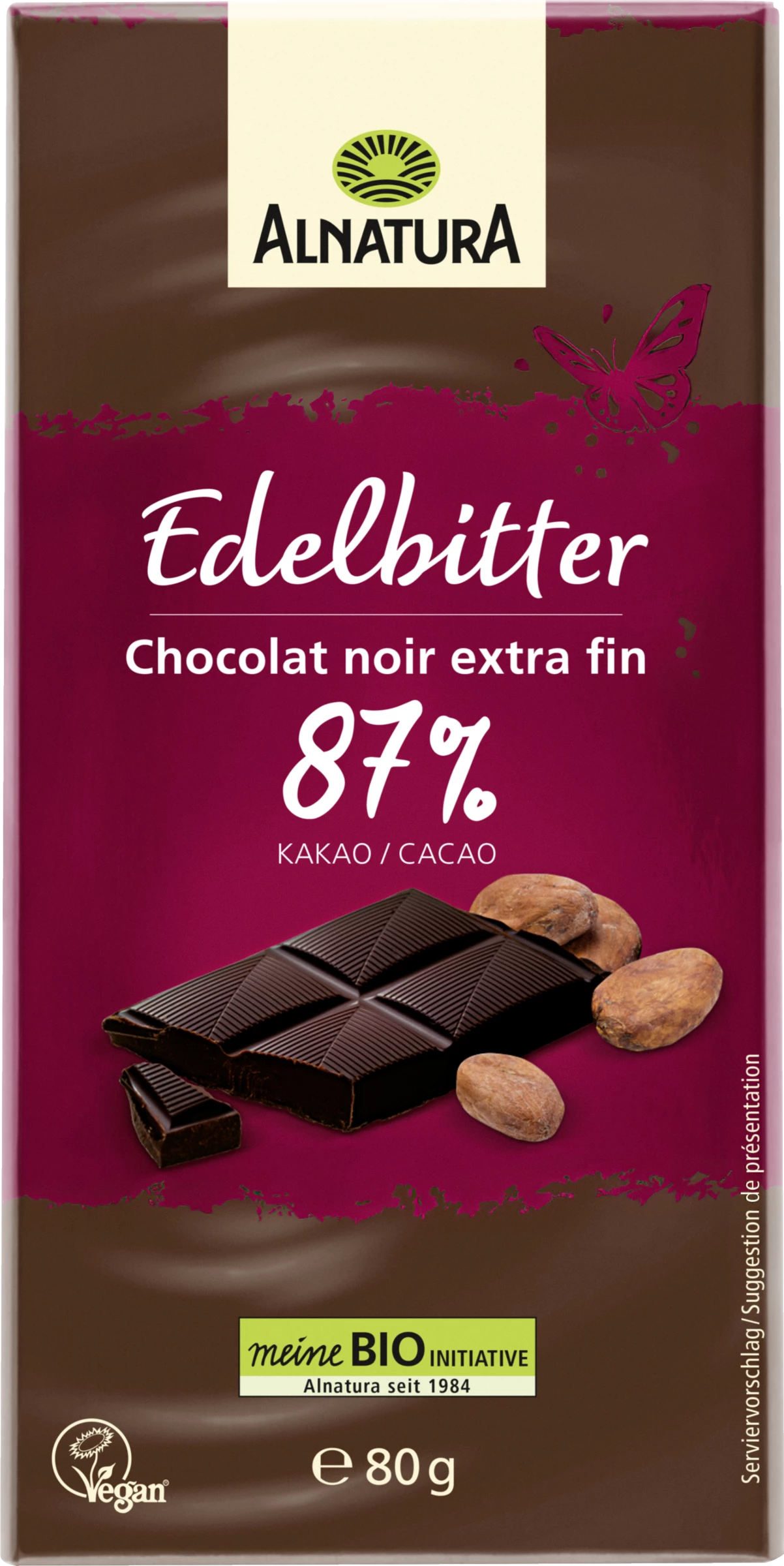 Alnatura Bio Edelbitter-Schokolade 87 % Kakao 3 Alnatura Bio Edelbitter-Schokolade 87 % Kakao