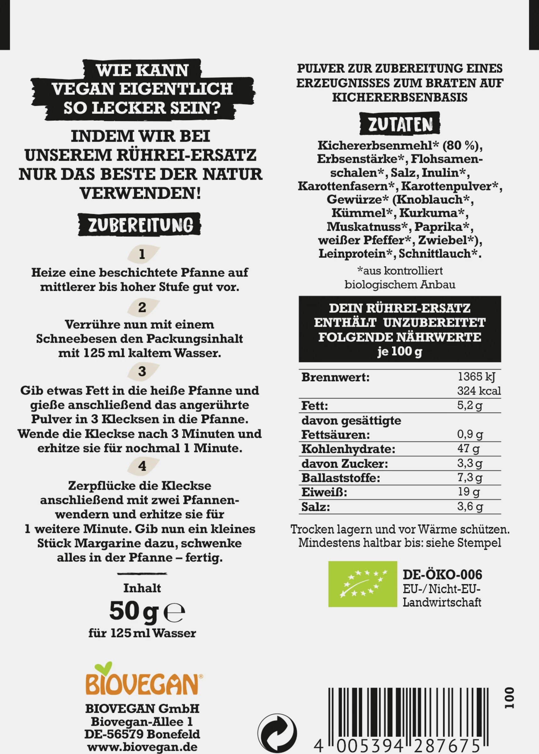 Biovegan Bio Mein Rührei Ersatz 4 Biovegan Bio Mein Rührei Ersatz - Image 2