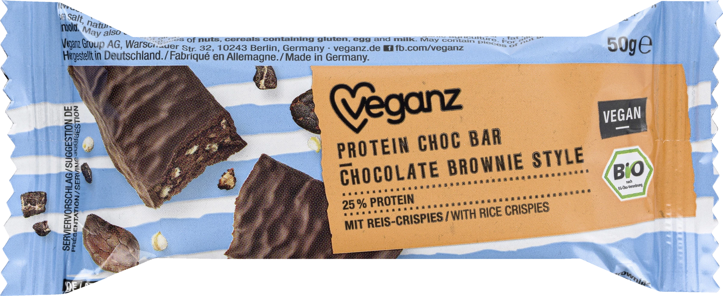 Veganz Bio Protein Choc Bar Chocolate Brownie Style 3 Veganz Bio Protein Choc Bar Chocolate Brownie Style