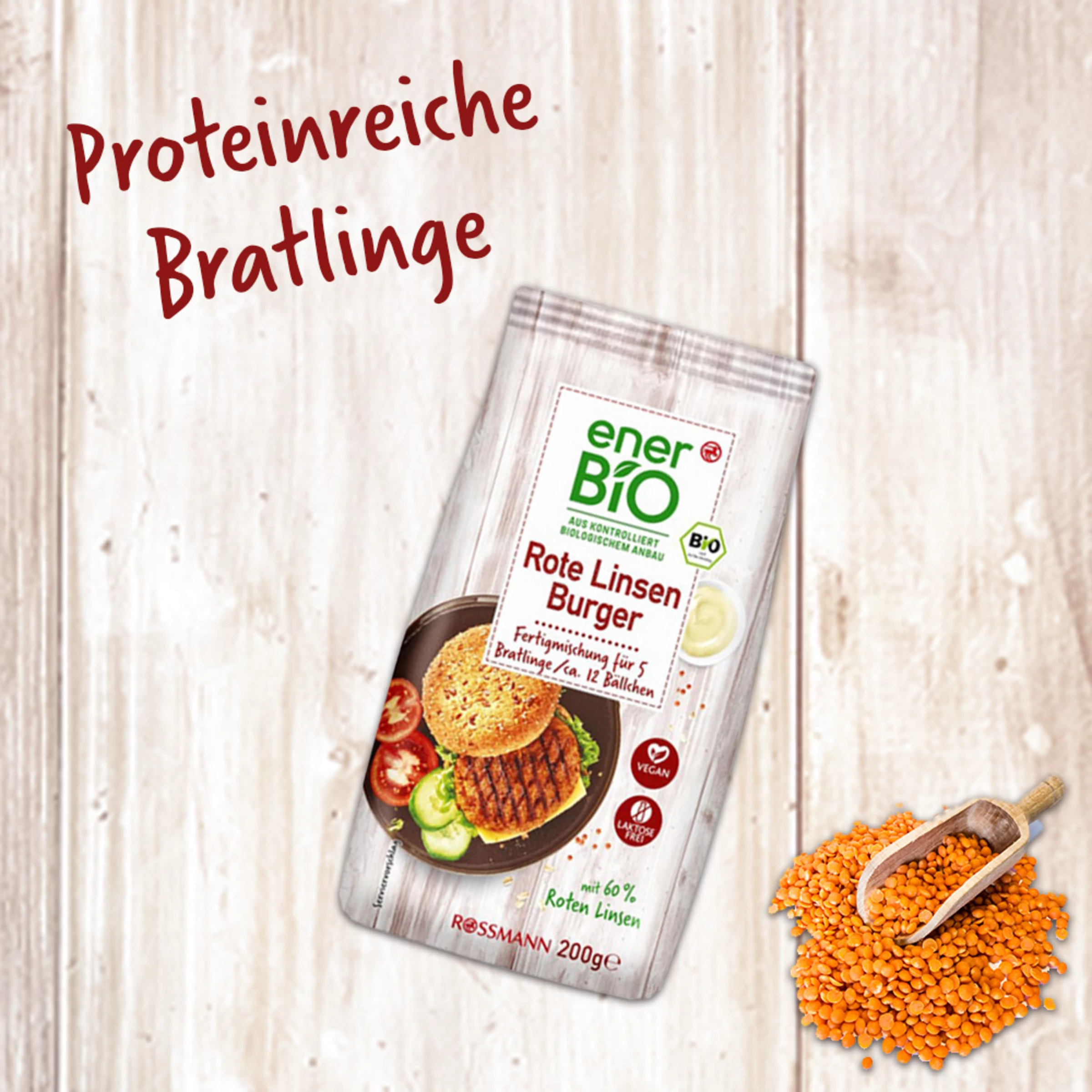EnerBiO Rote Linsen Burger 4 EnerBiO Rote Linsen Burger - Image 2