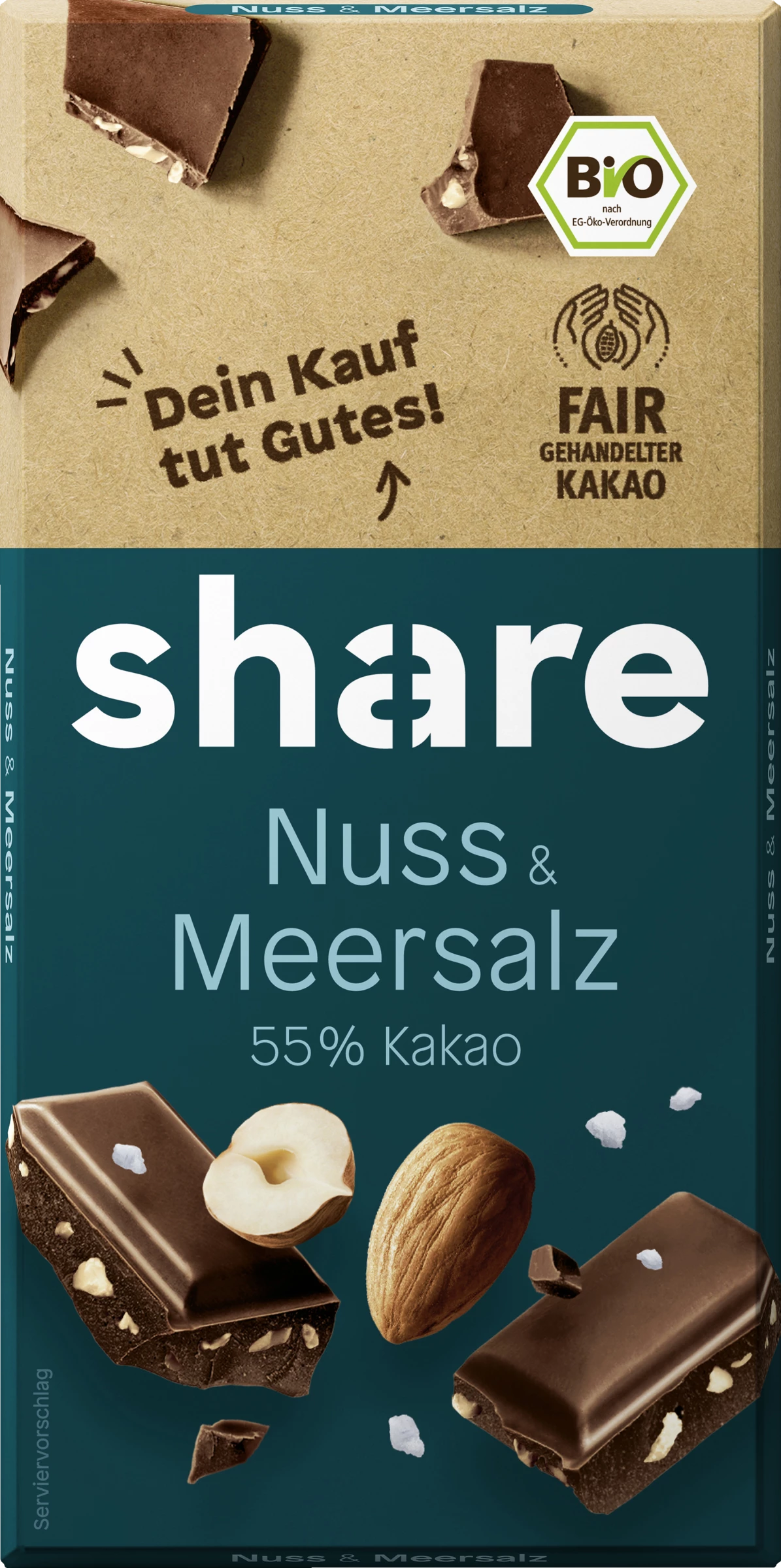 Share Bio Schokoladentafel Nuss & Meersalz 3 Share Bio Schokoladentafel Nuss & Meersalz