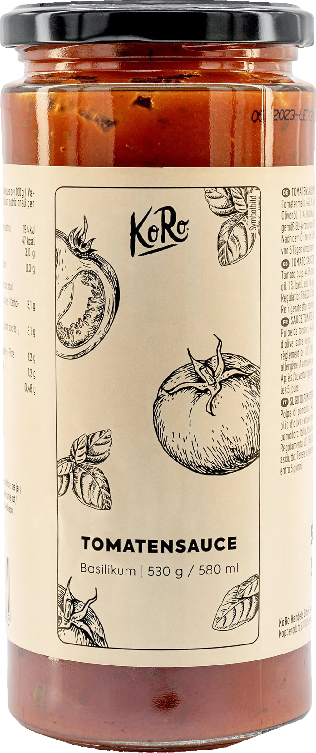 KoRo Tomatensoße Mit Basilikum 3 KoRo Tomatensoße Mit Basilikum