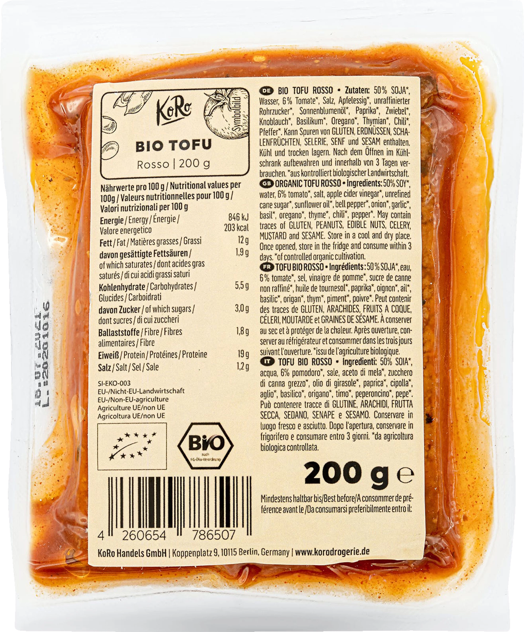 KoRo Bio Tofu Rosso 3 KoRo Bio Tofu Rosso