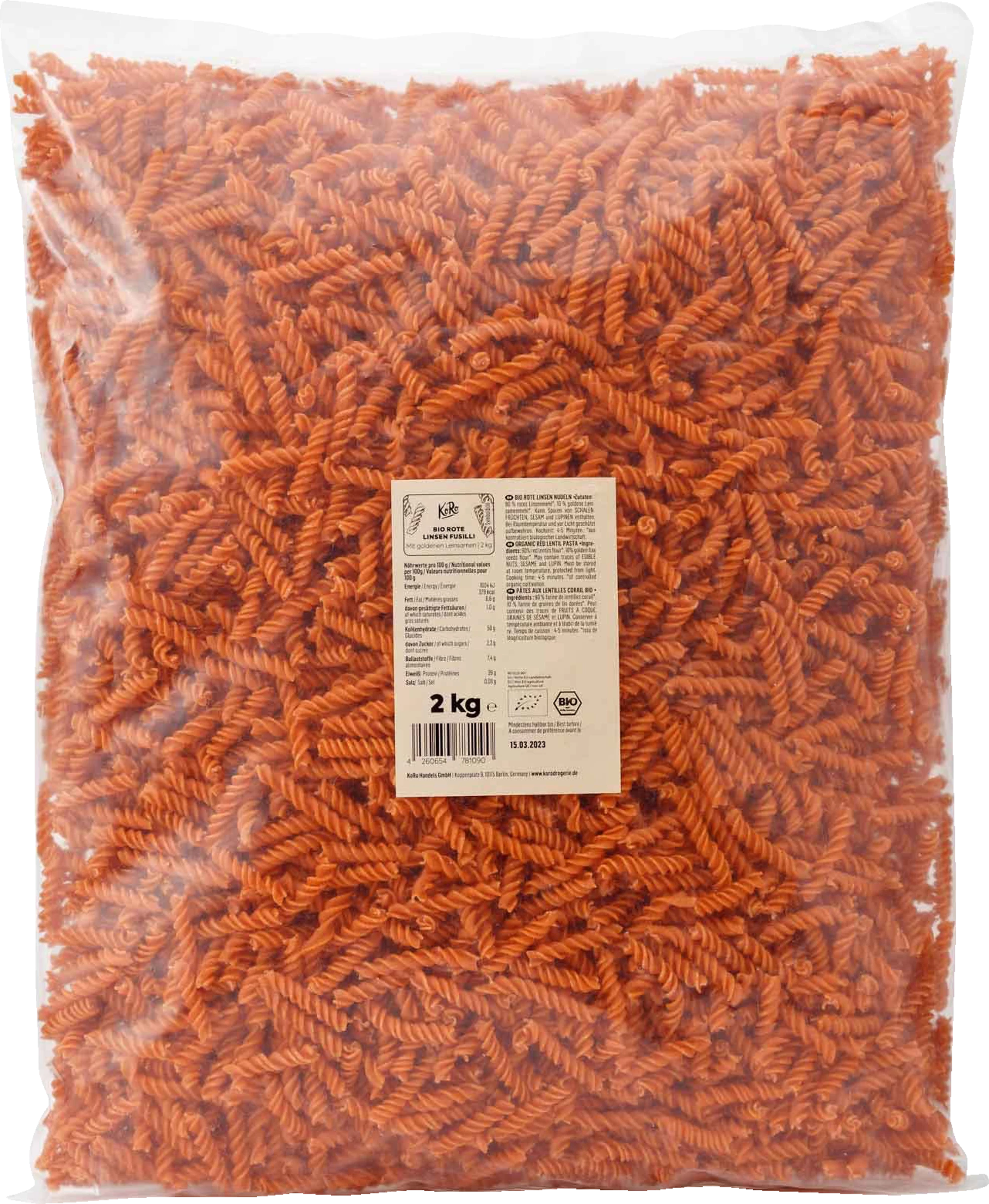 KoRo Bio Fusilli Aus Roten Linsen 3 KoRo Bio Fusilli Aus Roten Linsen