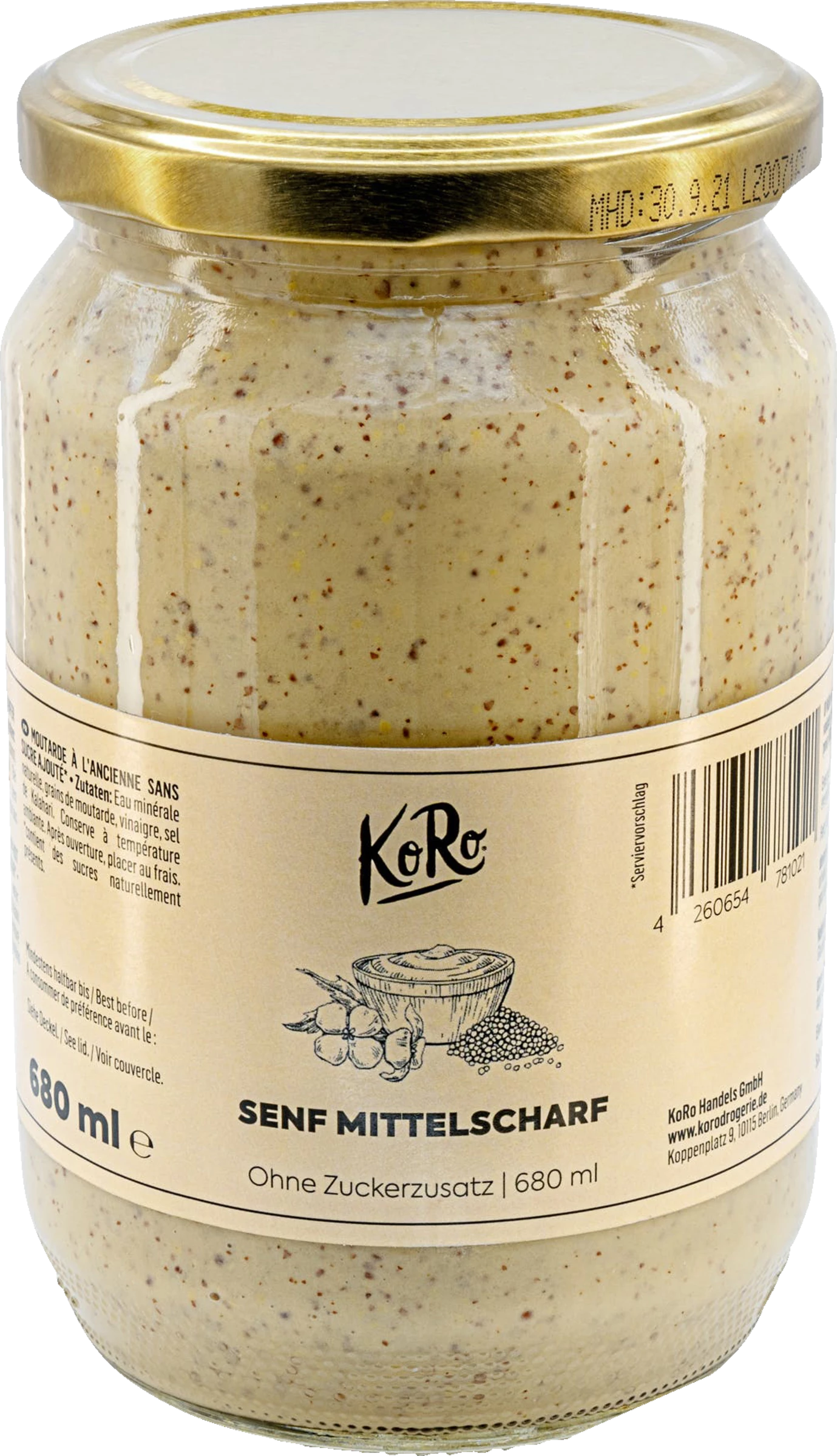 KoRo Mittelscharfer Senf Ohne Zuckerzusatz 3 KoRo Mittelscharfer Senf Ohne Zuckerzusatz