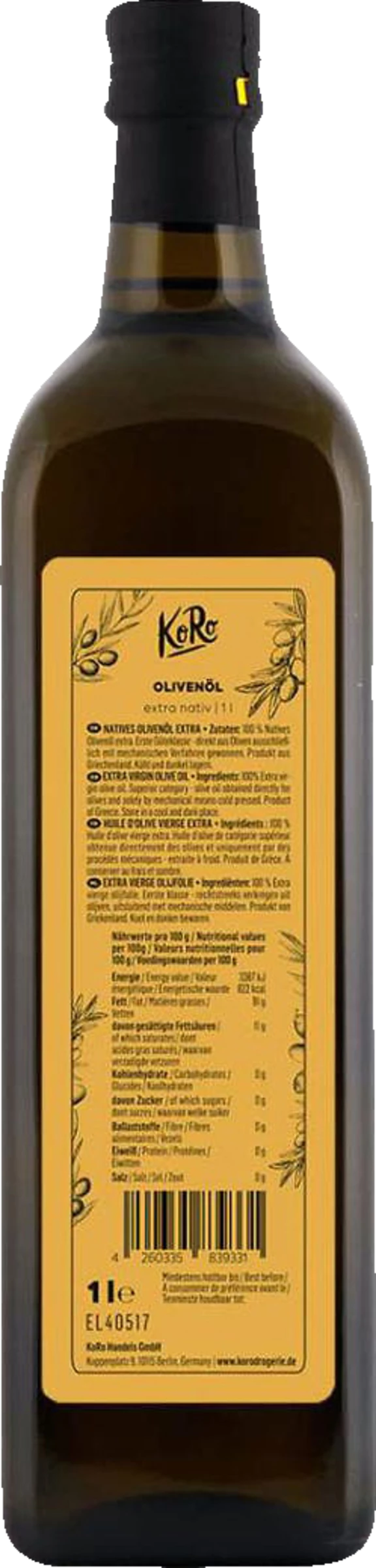 KoRo Extra Natives Olivenöl 3 KoRo Extra Natives Olivenöl