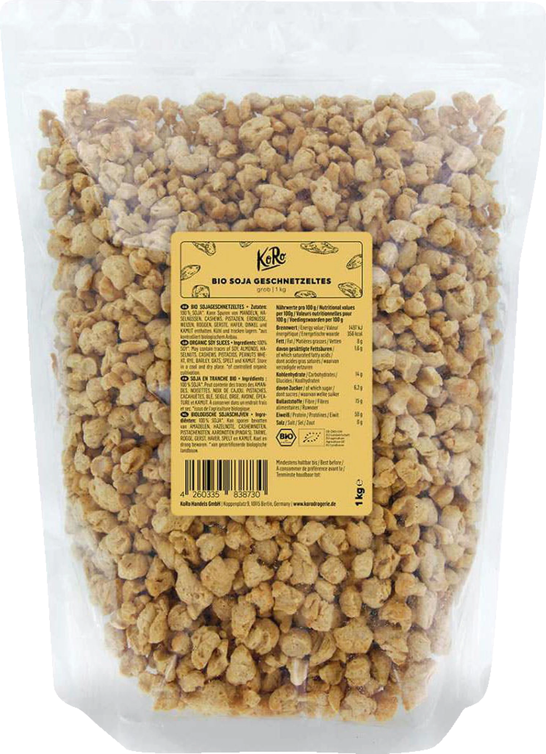 KoRo Bio Soja Geschnetzeltes Grob 3 KoRo Bio Soja Geschnetzeltes Grob