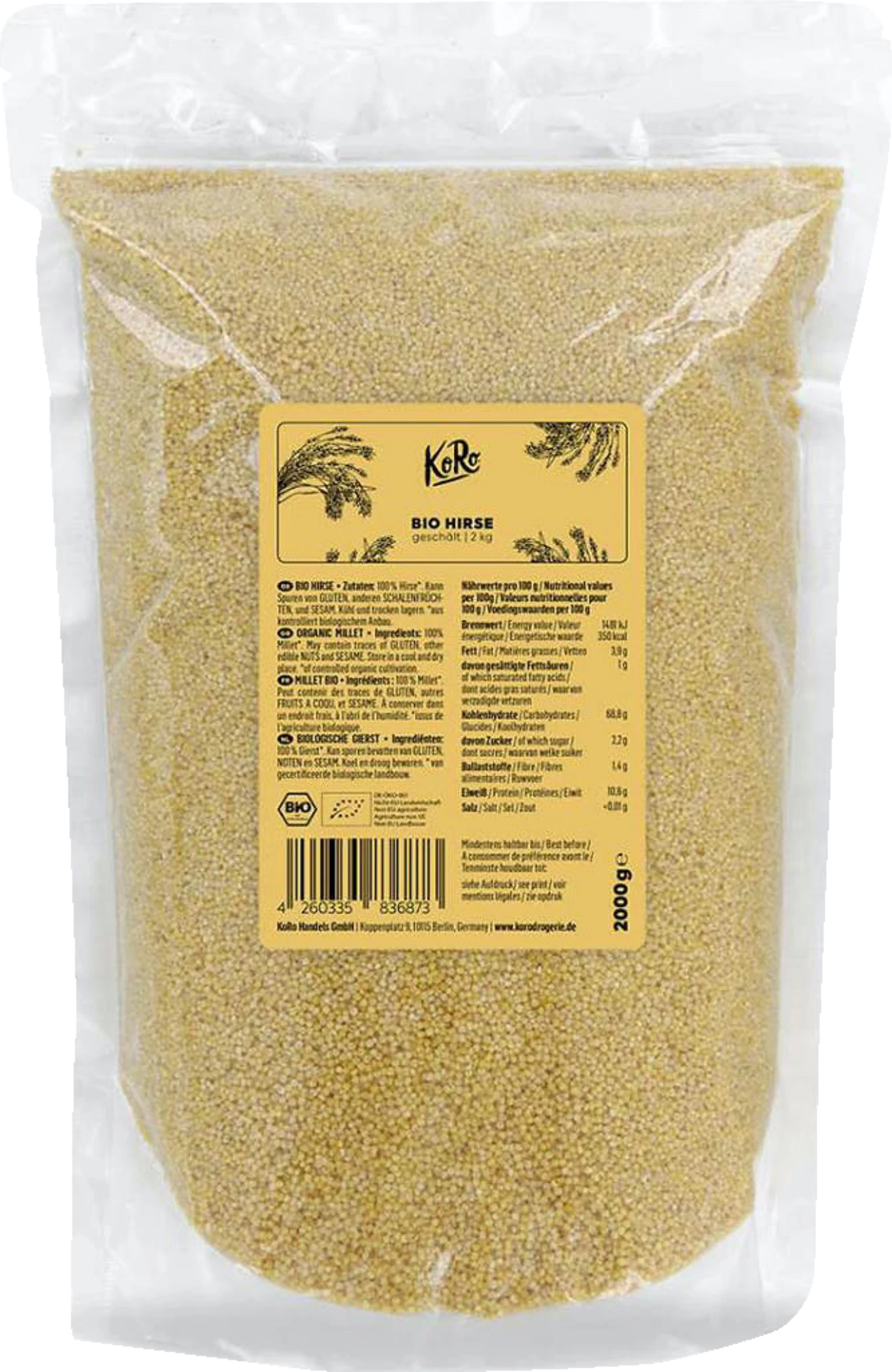 KoRo Bio Hirse Geschält 3 KoRo Bio Hirse Geschält