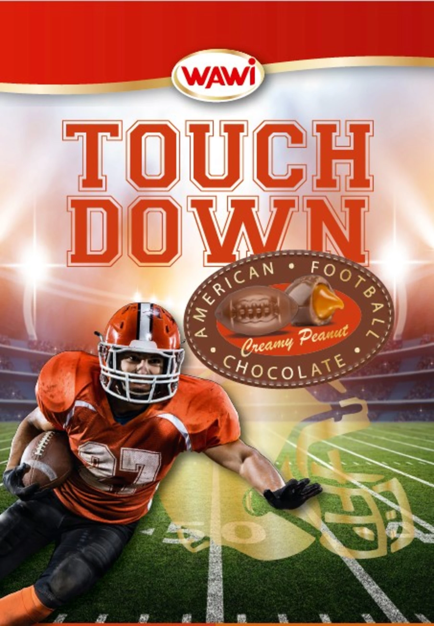 Wawi Touch Down American Football Schokolade Creamy Peanut 3 Wawi Touch Down American Football Schokolade Creamy Peanut